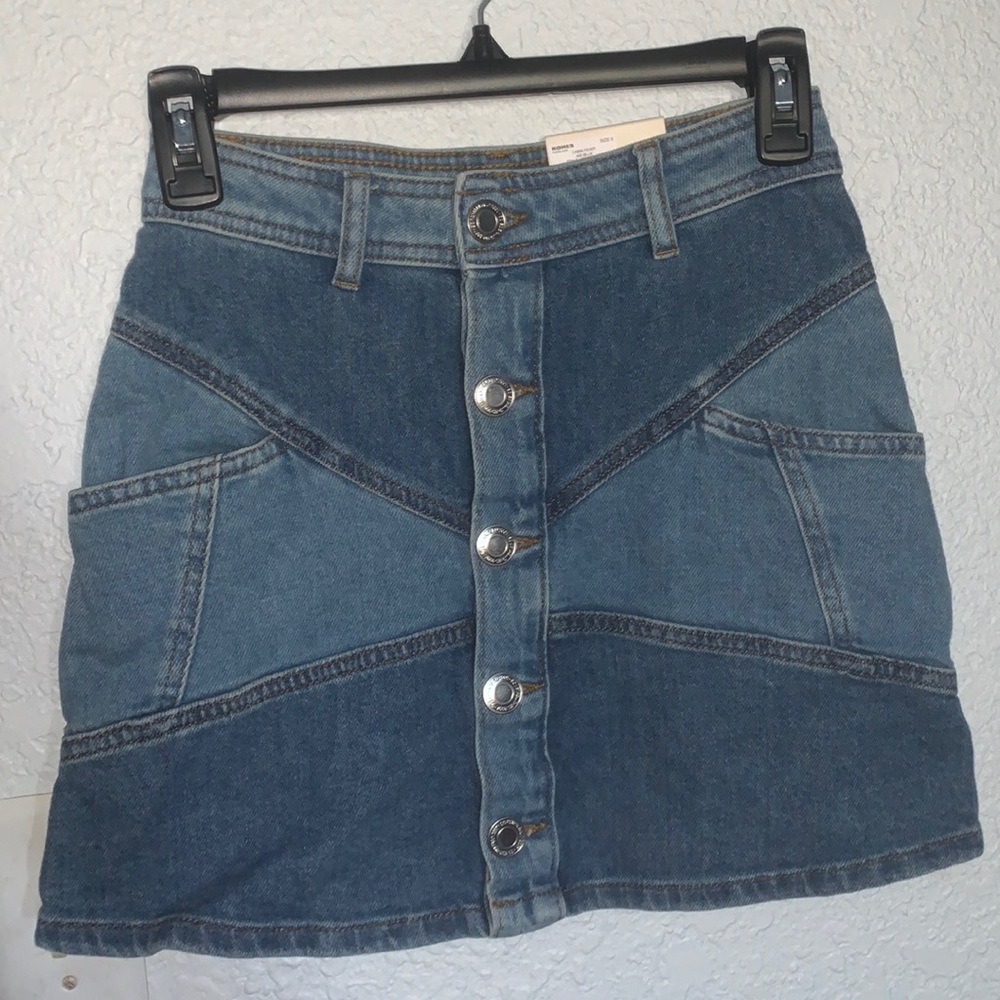 Denim button up skirt
